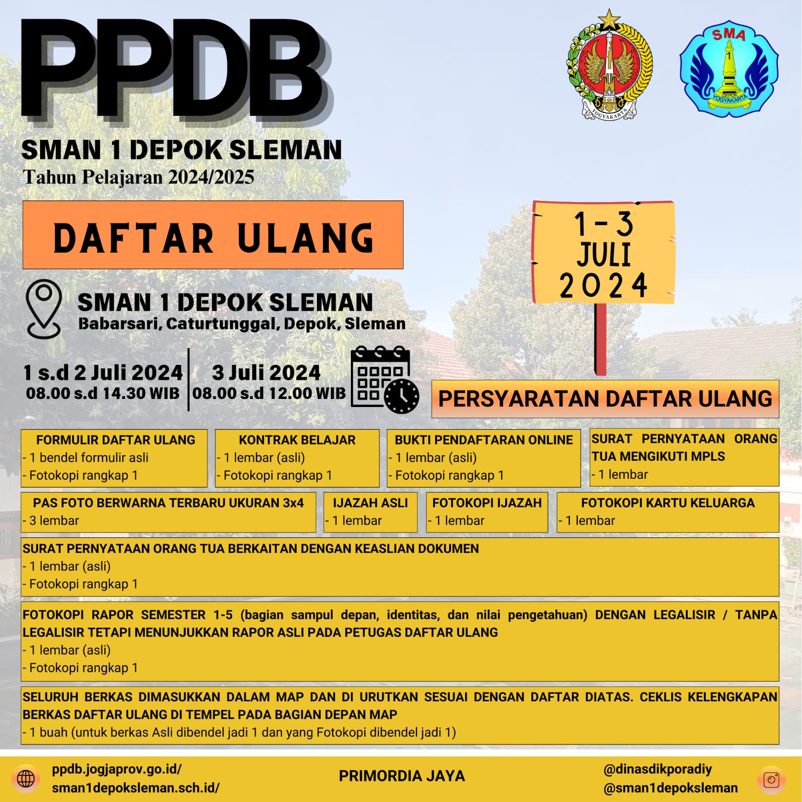 Jadwal Daftar Ulang Ppdb Sma N Depok Tahun Sma Negeri Depok